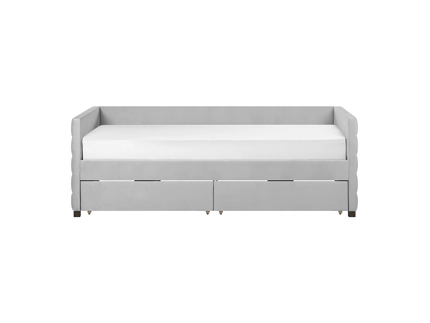 Tagesbett Samtstoff grau mit Lattenrost 90 x 200 cm 2 Schubladen modern Marray