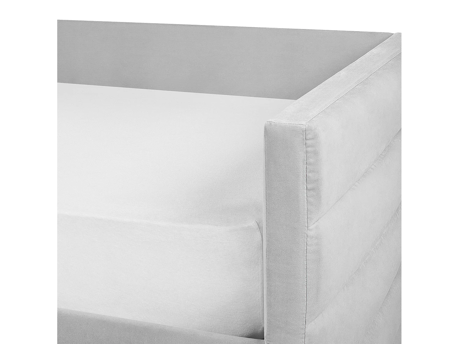 Lit de jour avec rangement Velours MARRAY 90 x 200 cm Gris clair