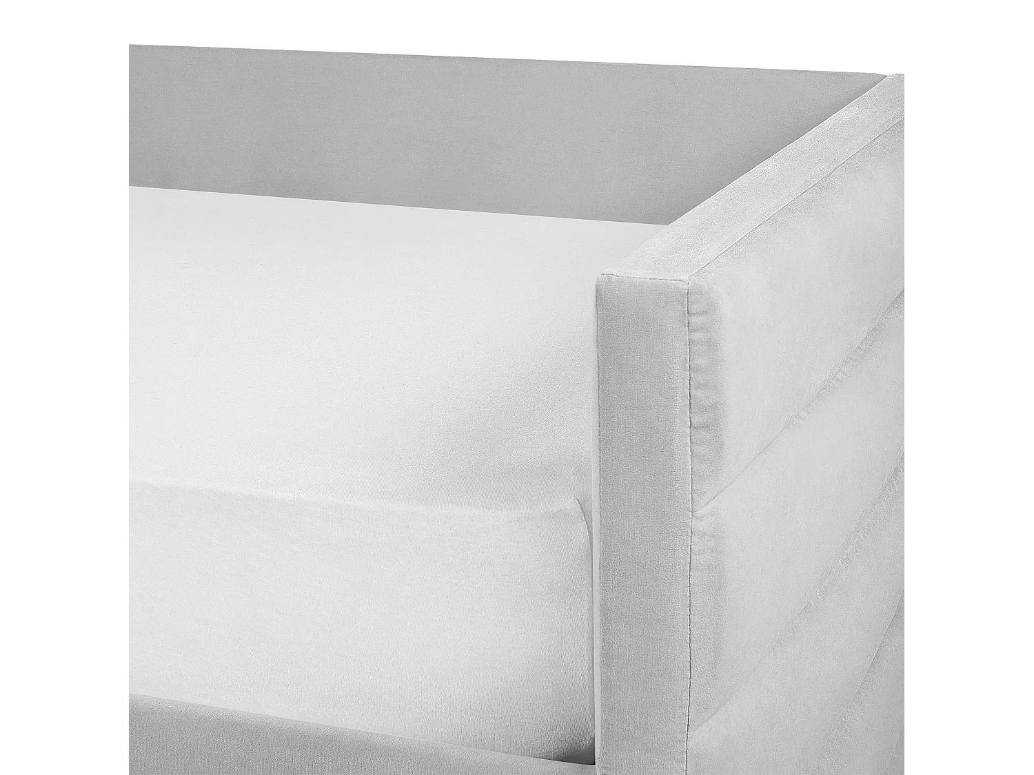 Lit de jour avec rangement Velours MARRAY 90 x 200 cm Gris clair