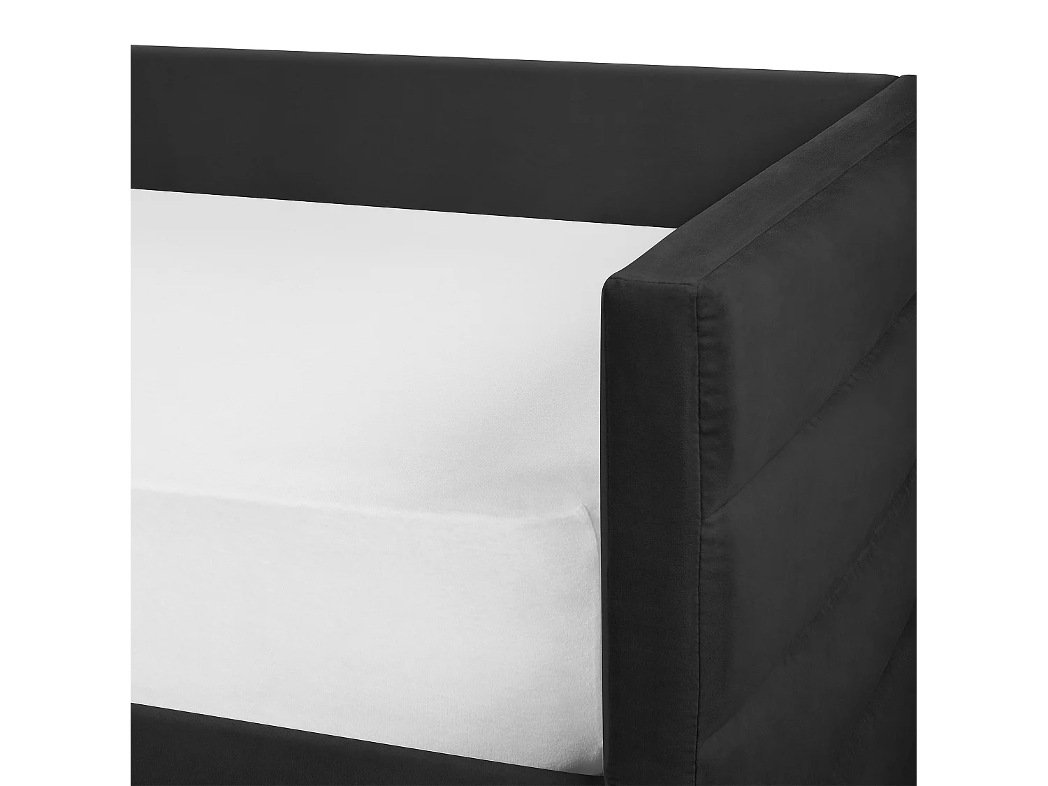 Tagesbett Samtstoff schwarz mit Lattenrost 90x200 cm 2 Schubladen modern Marray