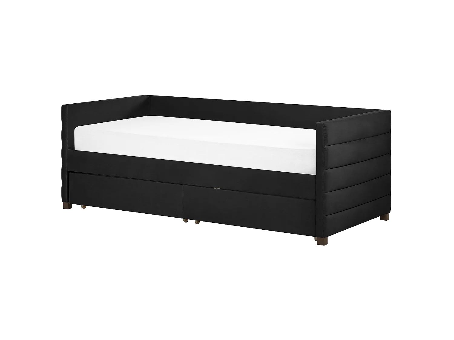 Lit de jour avec rangement Velours MARRAY 90 x 200 cm Noir