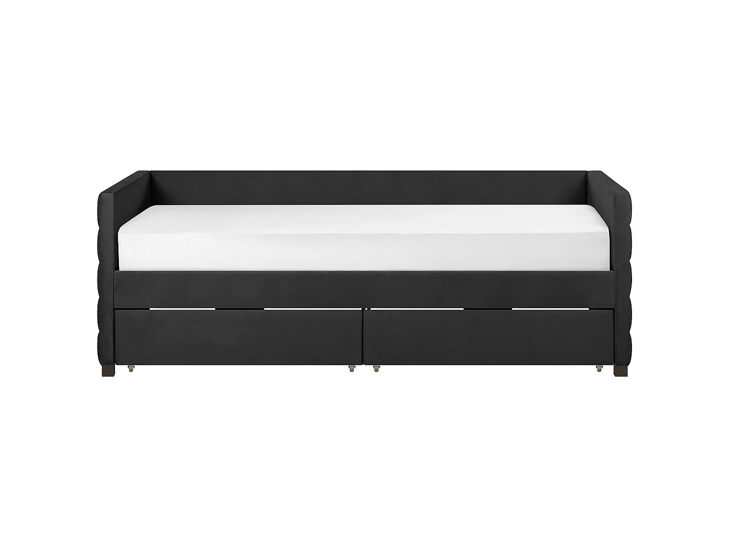 Lit de jour avec rangement Velours MARRAY 90 x 200 cm Noir