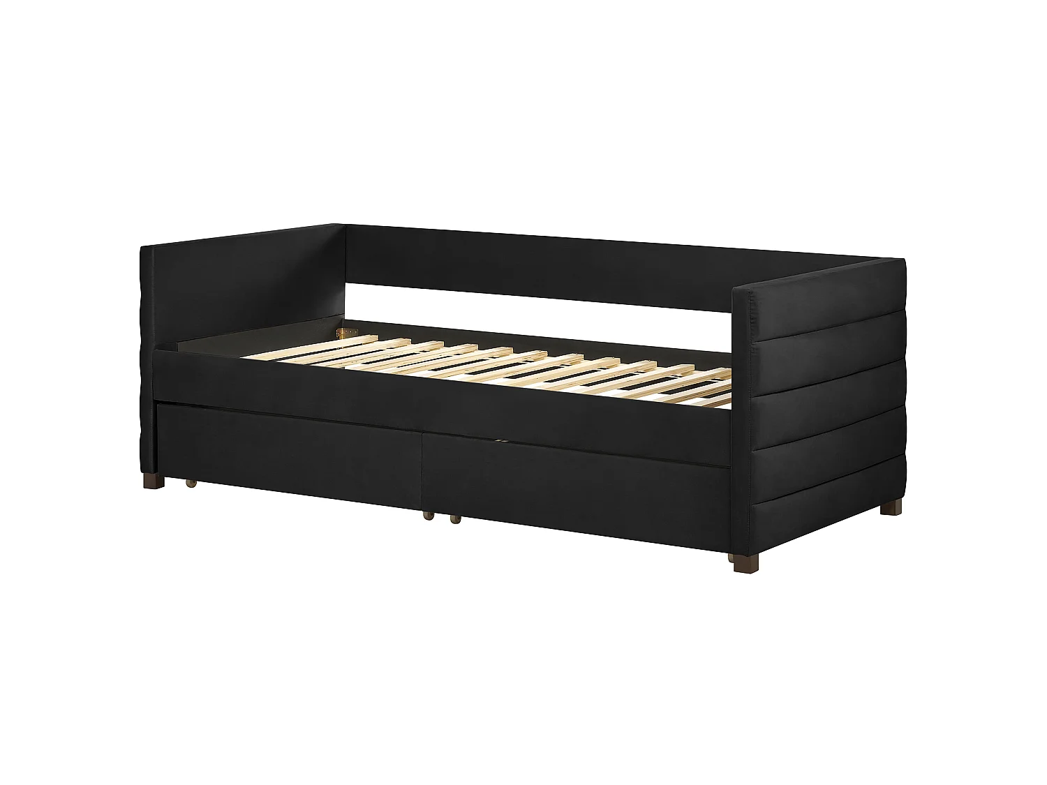 Lit de jour avec rangement Velours MARRAY 90 x 200 cm Noir