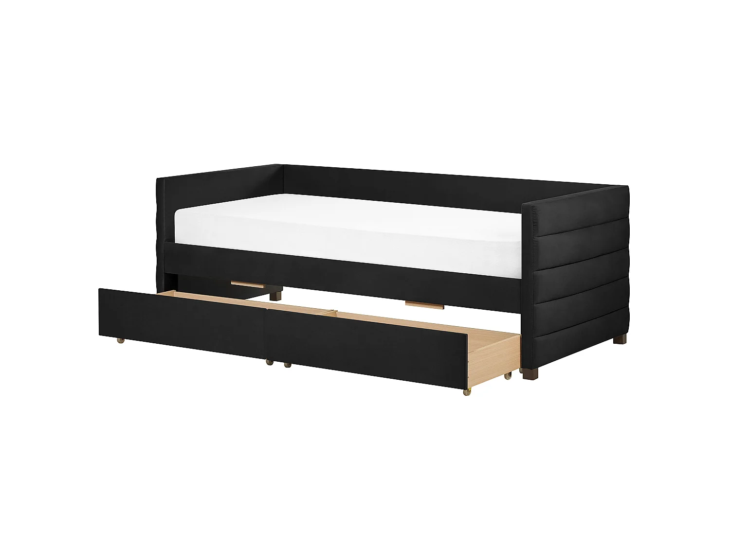 Lettino da giorno con contenitore Velluto MARRAY 90 x 200 cm Nero