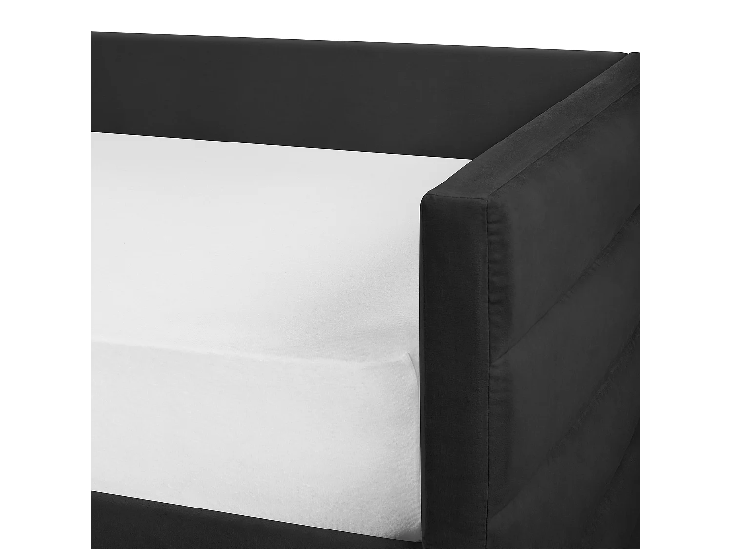 Lettino da giorno con contenitore Velluto MARRAY 90 x 200 cm Nero