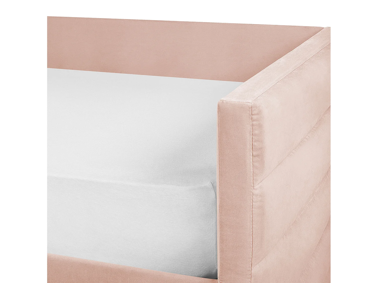 Łóżko dzienne z szufladami Welur MARRAY 90 x 200 cm Pastelowy róż