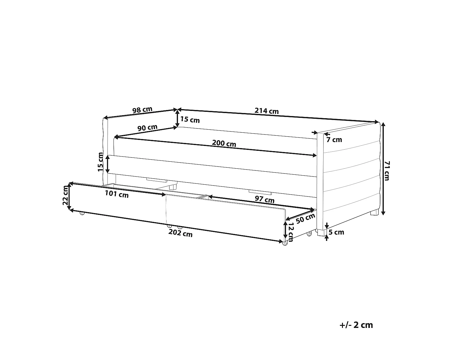 Bedbank met opbergruimte Fluweel MARRAY 90 x 200 cm Pastelroze