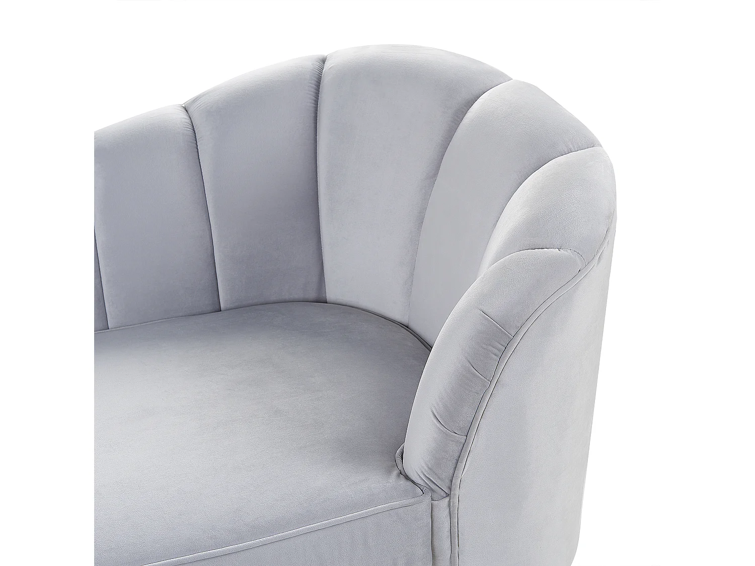 Chaise longue côté droit ALLIER Velours Gris clair