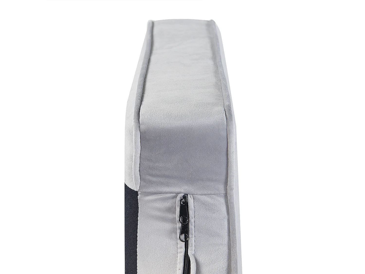 Chaise longue côté droit ALLIER Velours Gris clair