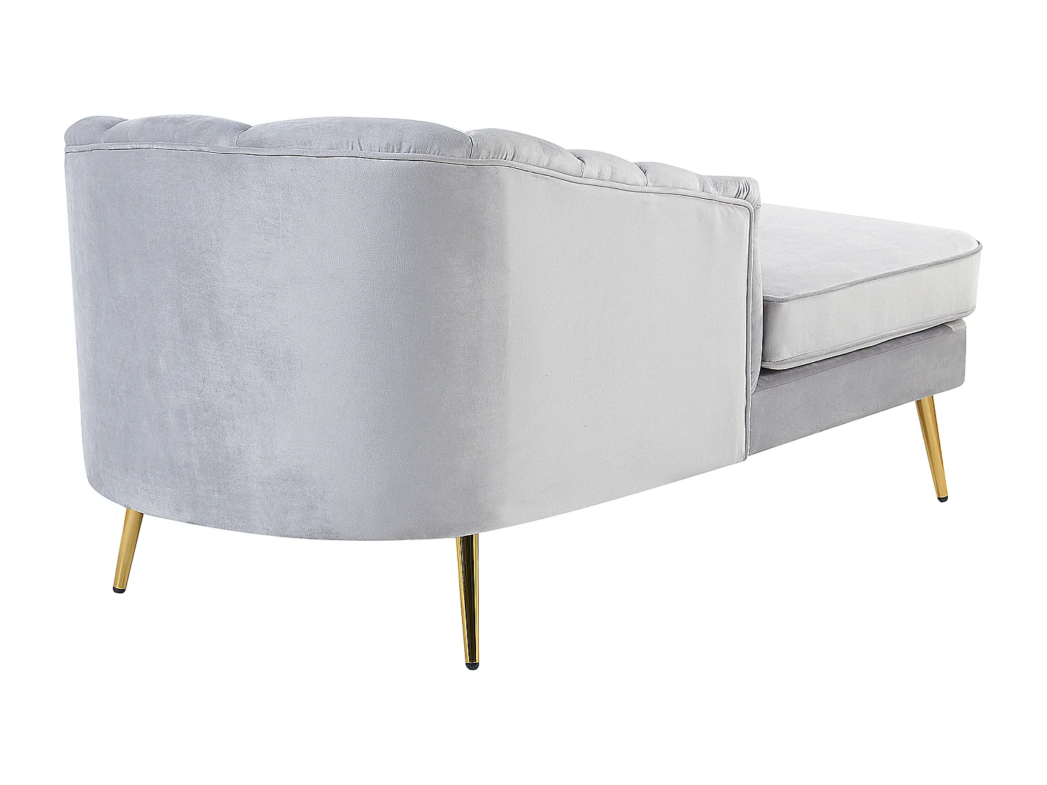 Chaise longue côté droit ALLIER Velours Gris clair