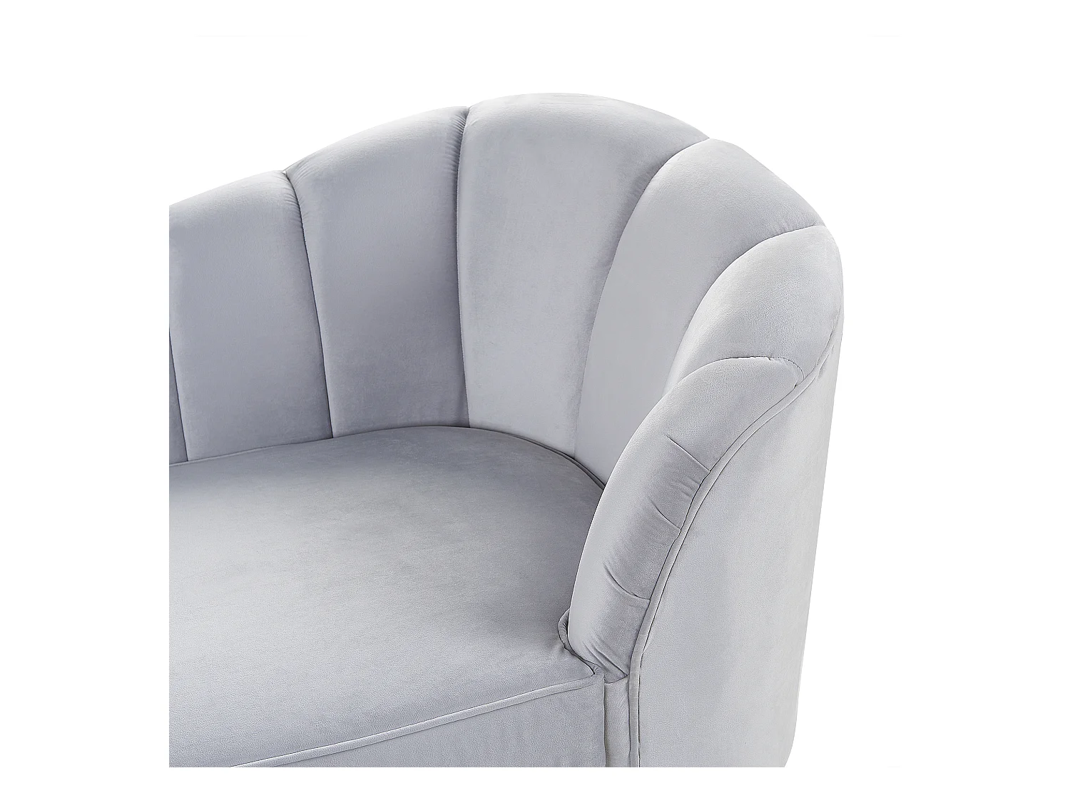 Chaise longue côté droit ALLIER Velours Gris clair