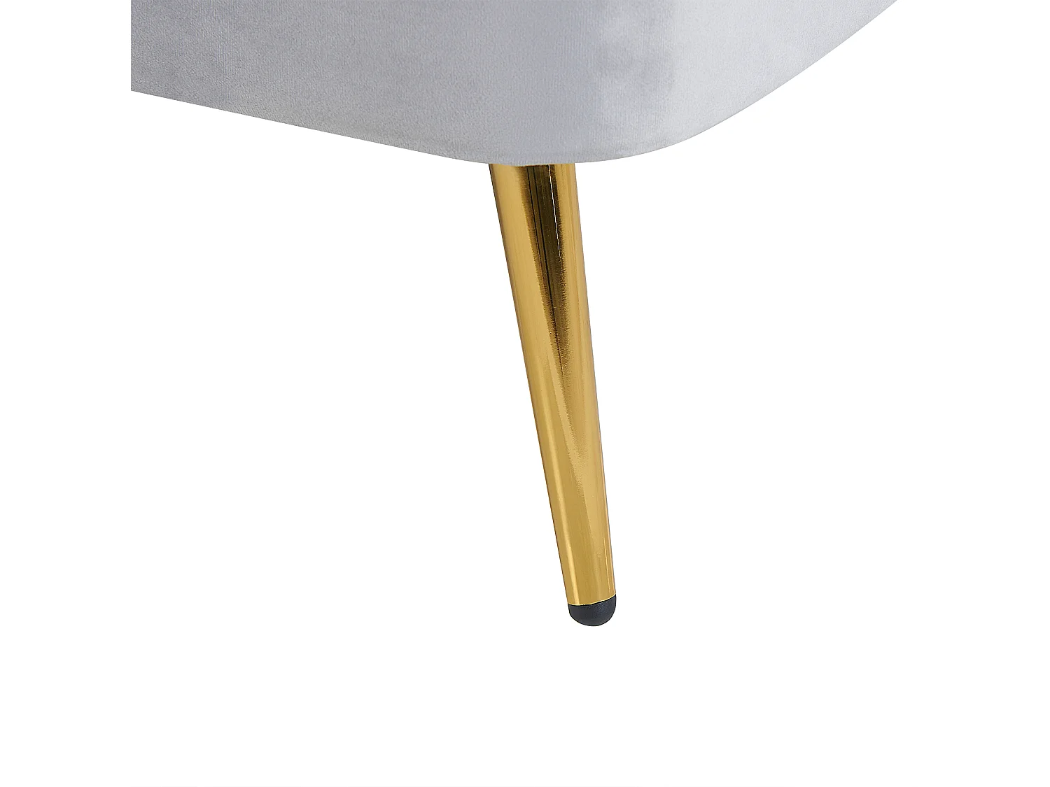 Rechtszijdige chaise longue ALLIER Fluweel Lichtgrijs