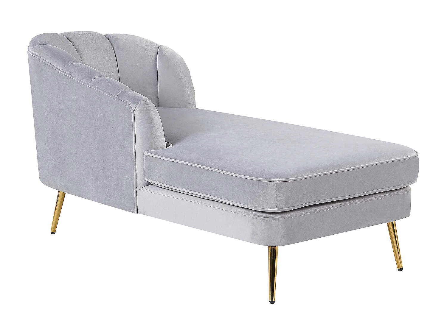 Chaise longue versione destra ALLIER Velluto Grigio chiaro