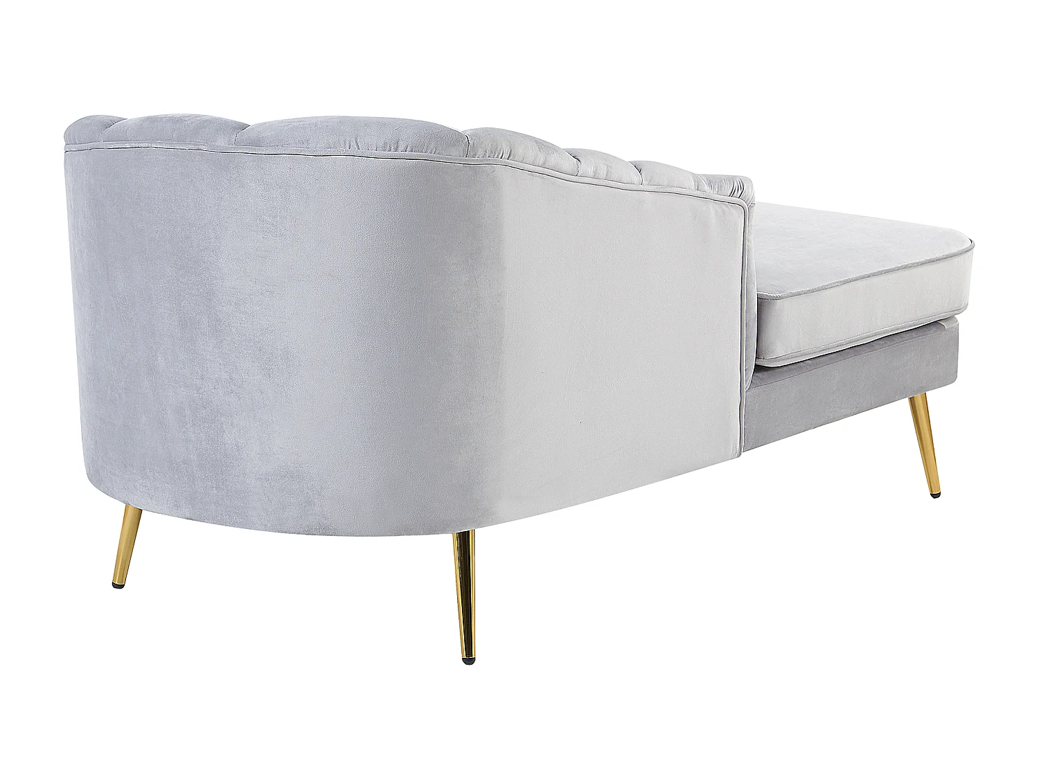 Chaise longue versione destra ALLIER Velluto Grigio chiaro