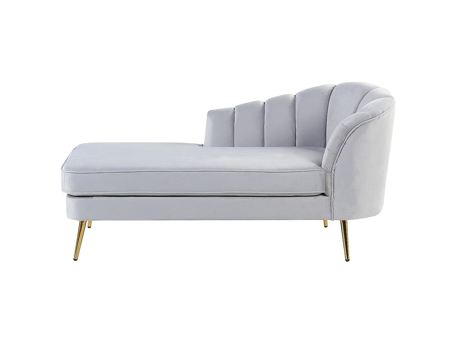 Chaise longue versione destra ALLIER Velluto Grigio chiaro