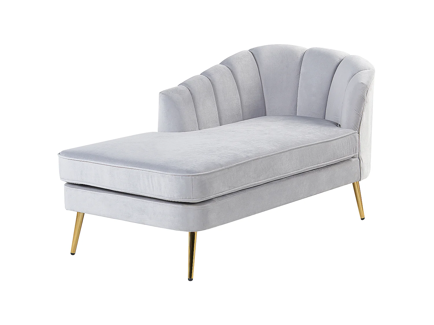 Chaise longue versione destra ALLIER Velluto Grigio chiaro