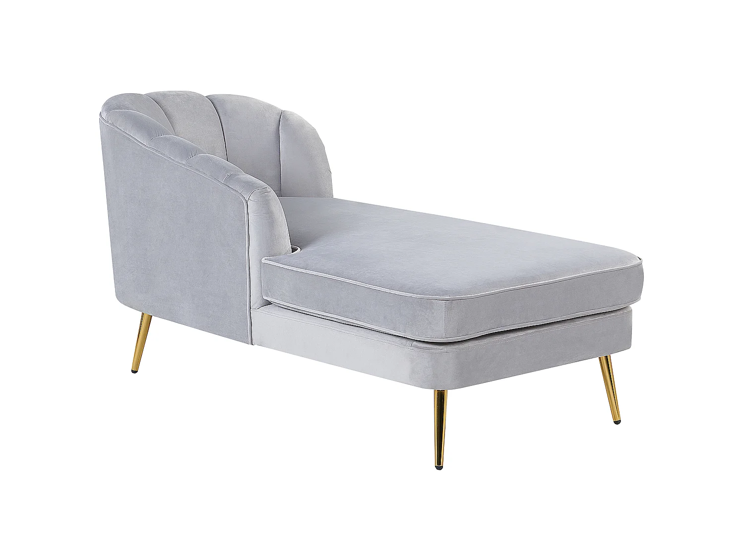 Chaise longue versione destra ALLIER Velluto Grigio chiaro