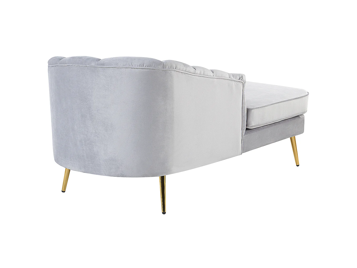 Chaise longue versione destra ALLIER Velluto Grigio chiaro