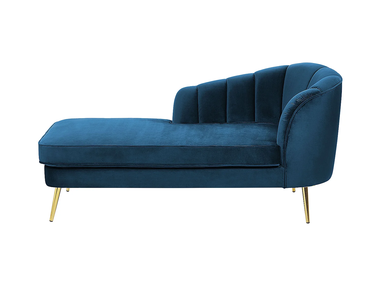Chaise longue côté droit ALLIER Velours Bleu marine