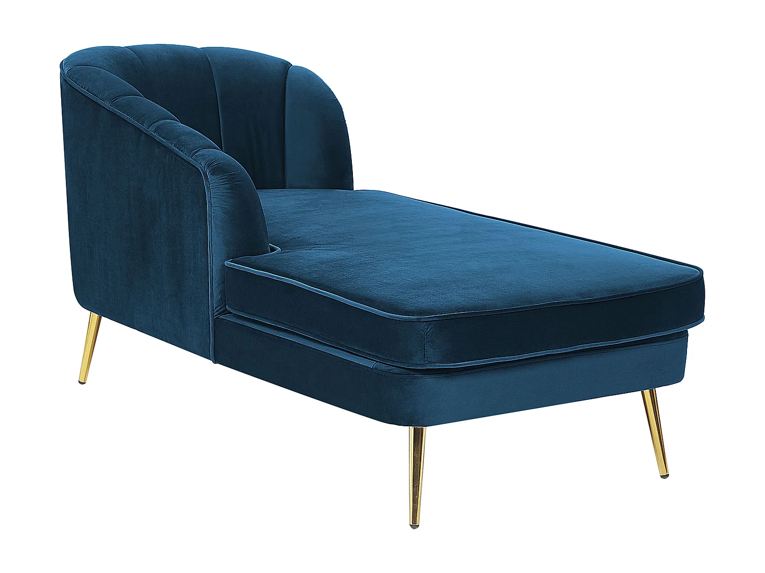 Chaise longue côté droit ALLIER Velours Bleu marine