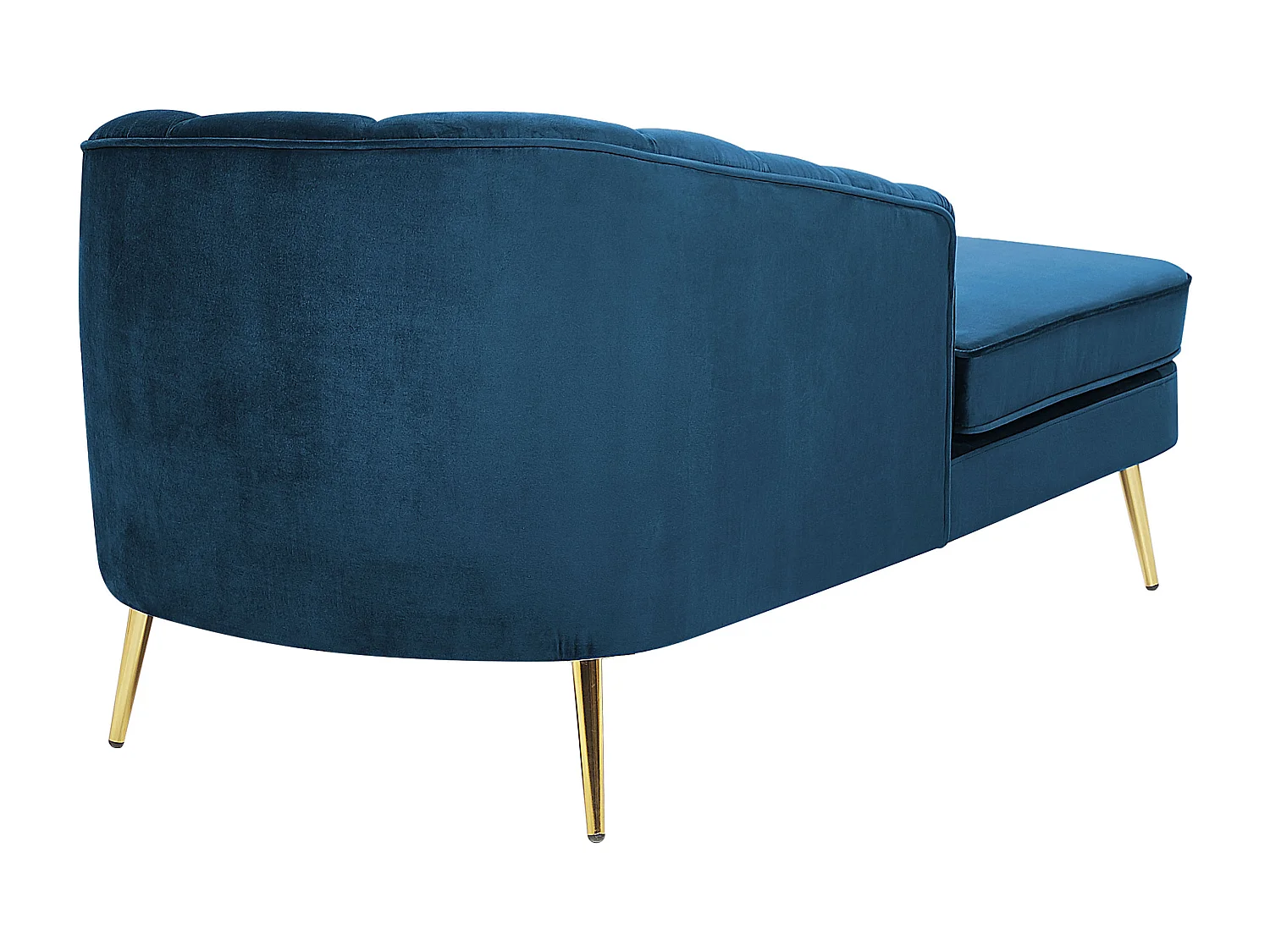 Chaise longue côté droit ALLIER Velours Bleu marine