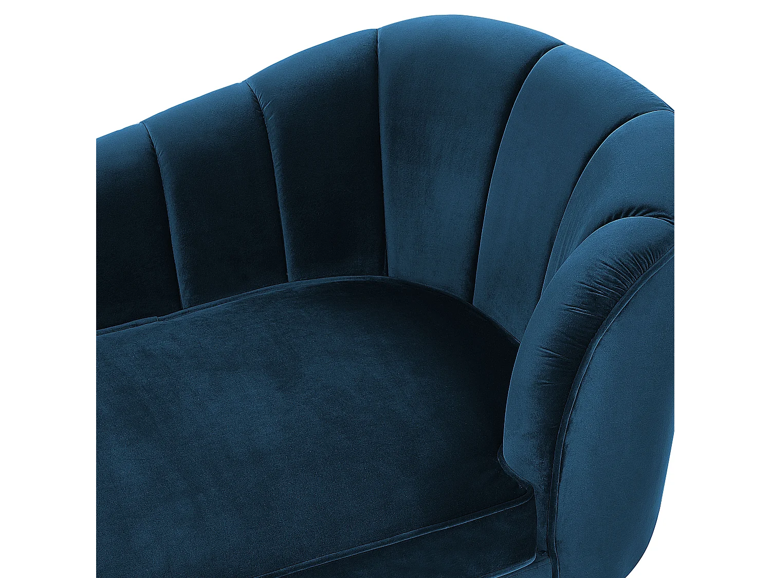 Rechtszijdige chaise longue ALLIER Fluweel Marineblauw