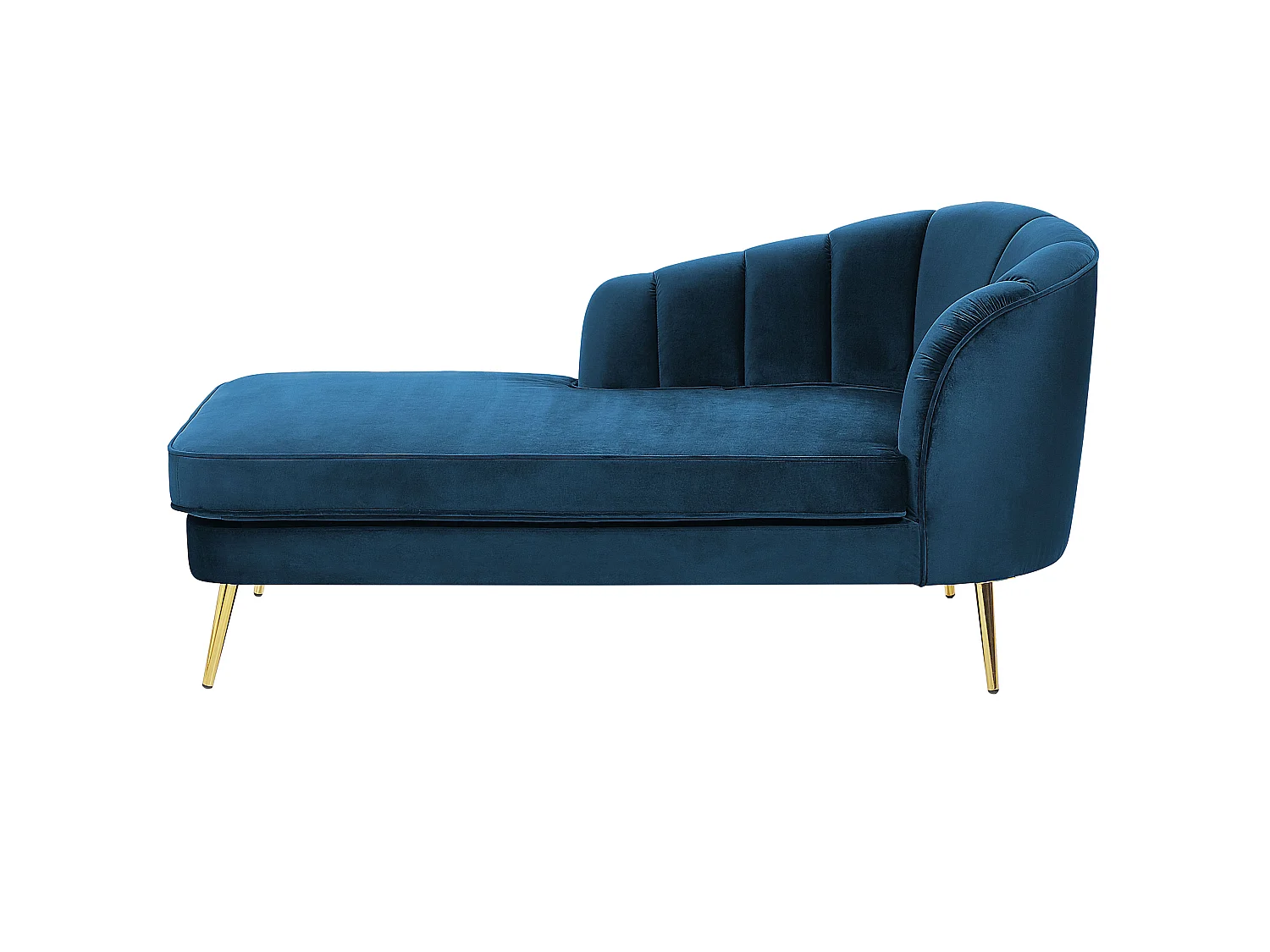 Chaise longue côté droit ALLIER Velours Bleu marine