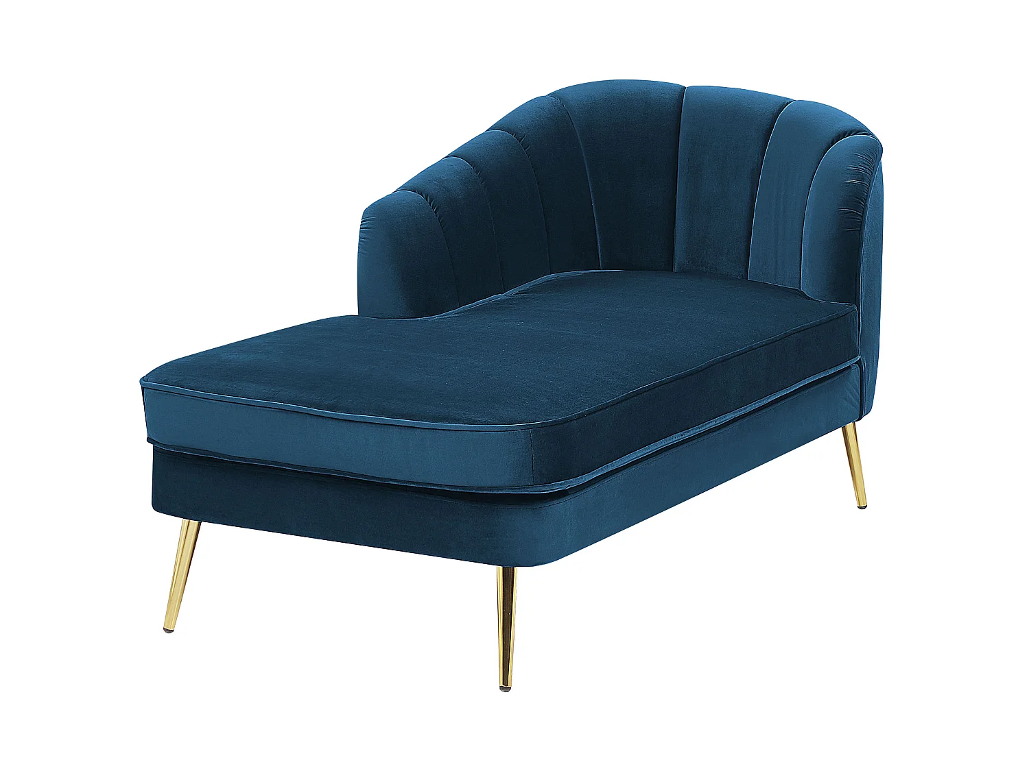 Chaise longue côté droit ALLIER Velours Bleu marine