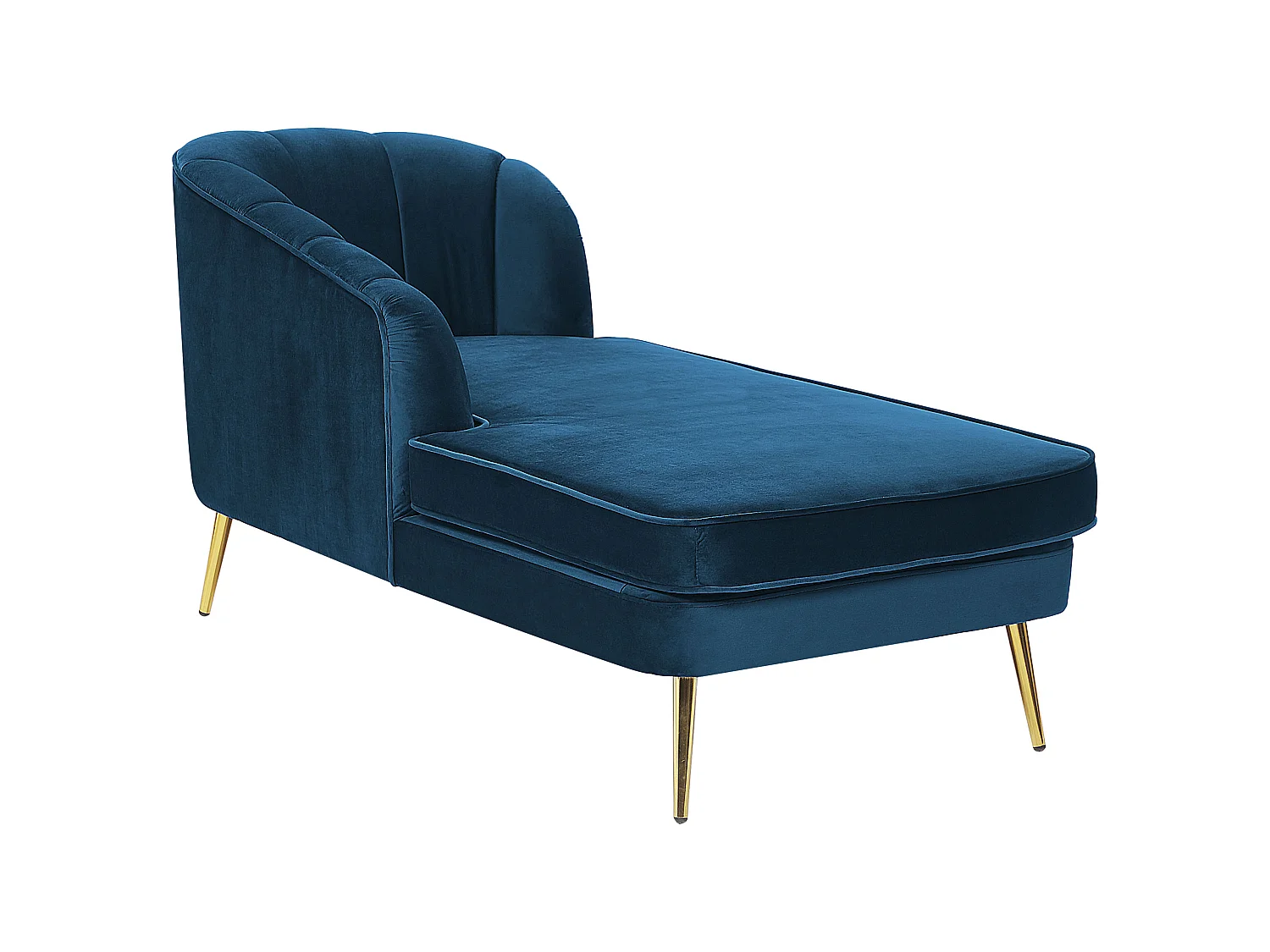 Chaise longue côté droit ALLIER Velours Bleu marine