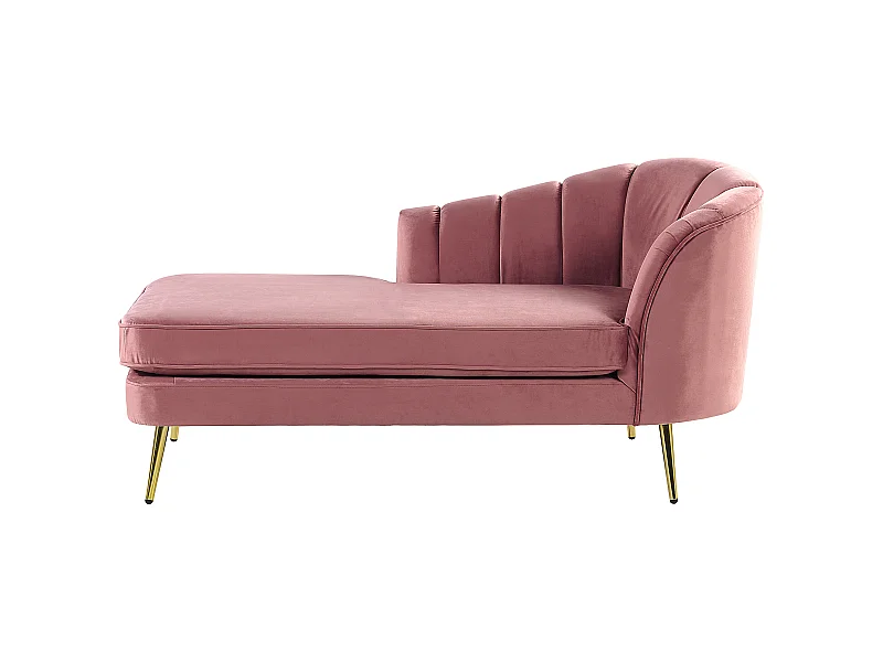Chaise longue versione destra ALLIER Velluto Rosa