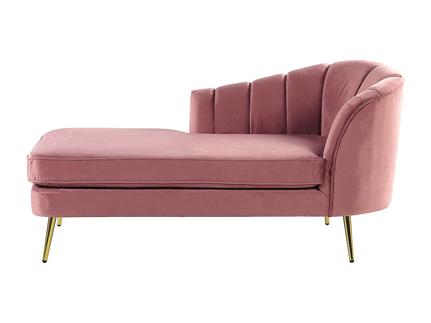 Chaise longue versione destra ALLIER Velluto Rosa