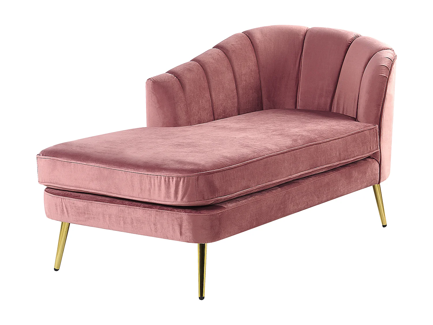 Chaise longue versione destra ALLIER Velluto Rosa