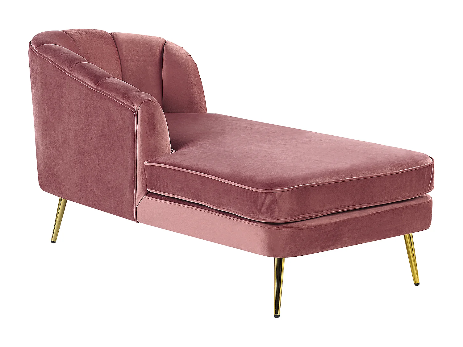 Chaise longue versione destra ALLIER Velluto Rosa
