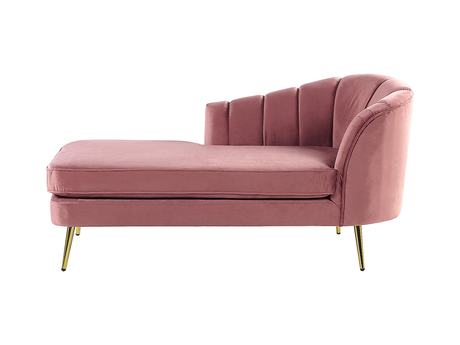 Chaise longue côté droit ALLIER Velours Rose