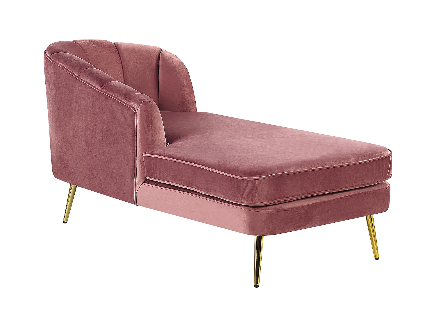 Chaise longue côté droit ALLIER Velours Rose