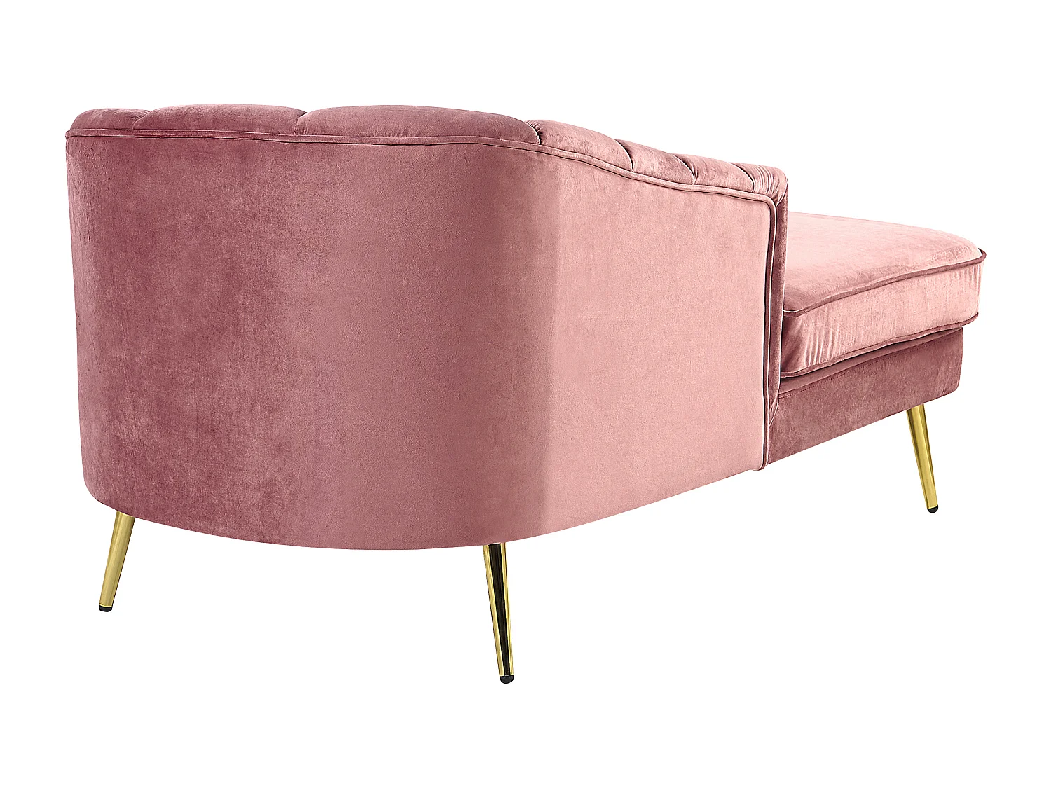Chaise longue côté droit ALLIER Velours Rose