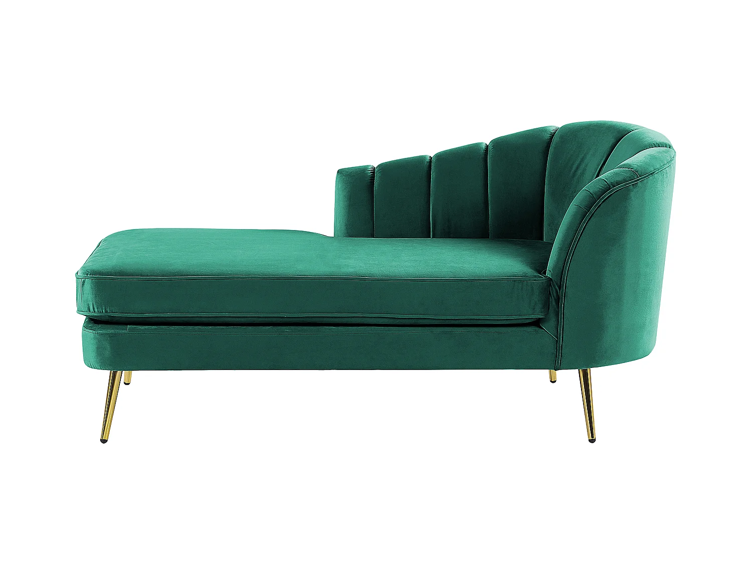 Chaise longue côté droit ALLIER Velours Vert émeraude