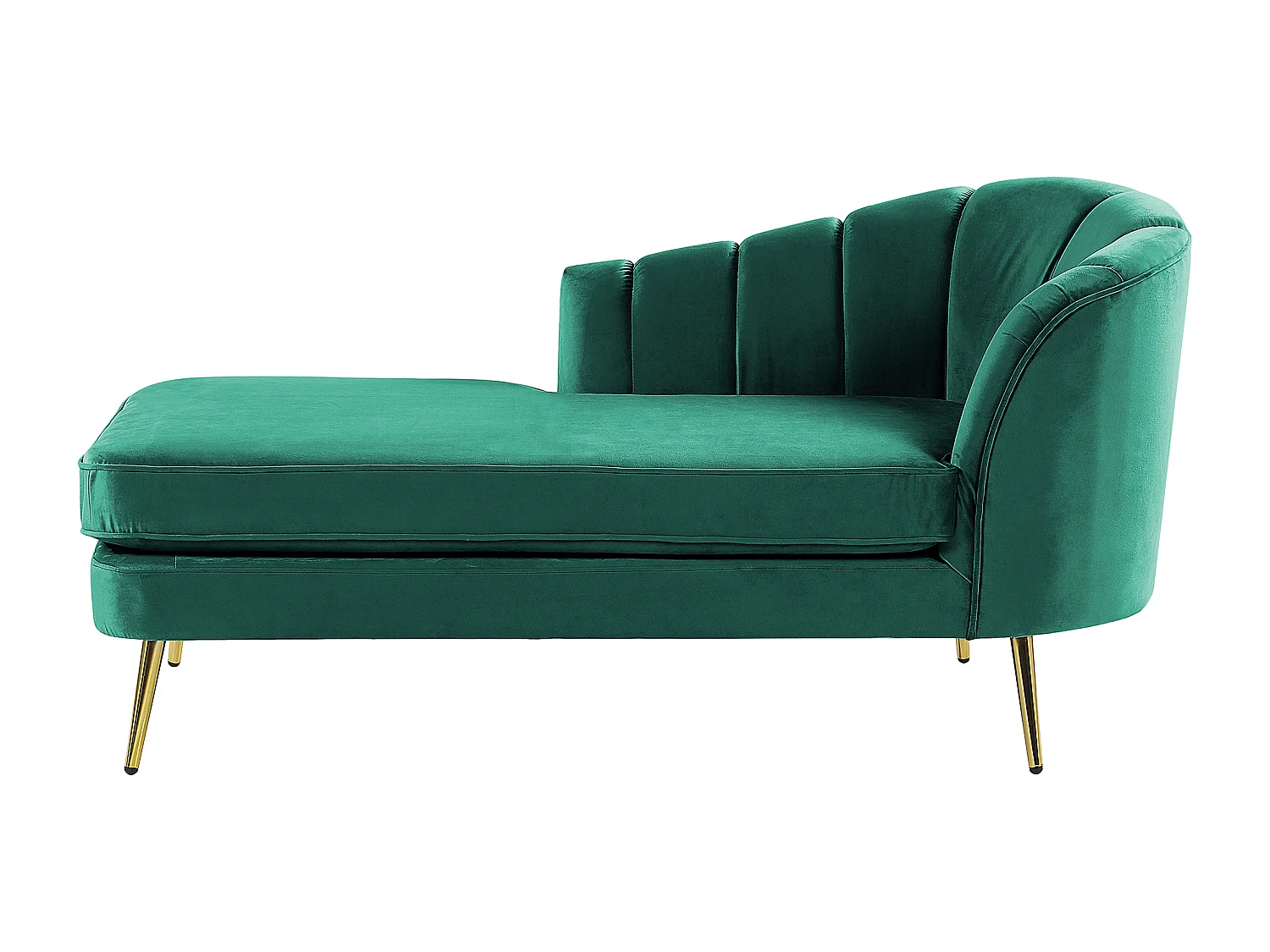 Chaise longue versione destra ALLIER Velluto Verde smeraldo