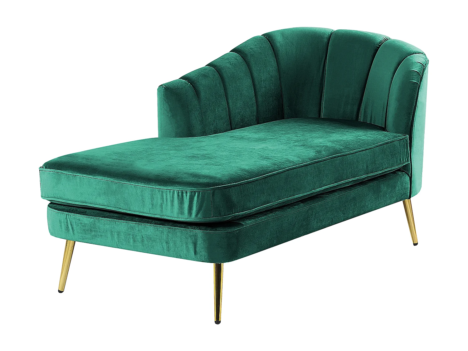 Chaise longue versione destra ALLIER Velluto Verde smeraldo