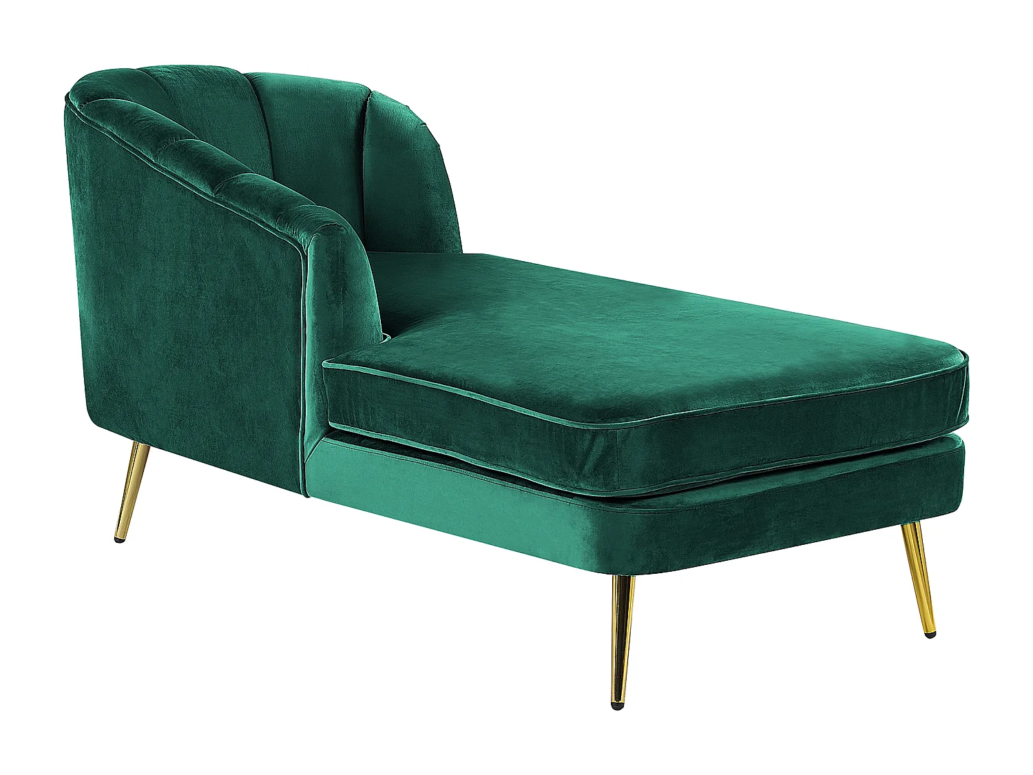 Chaise longue versione destra ALLIER Velluto Verde smeraldo