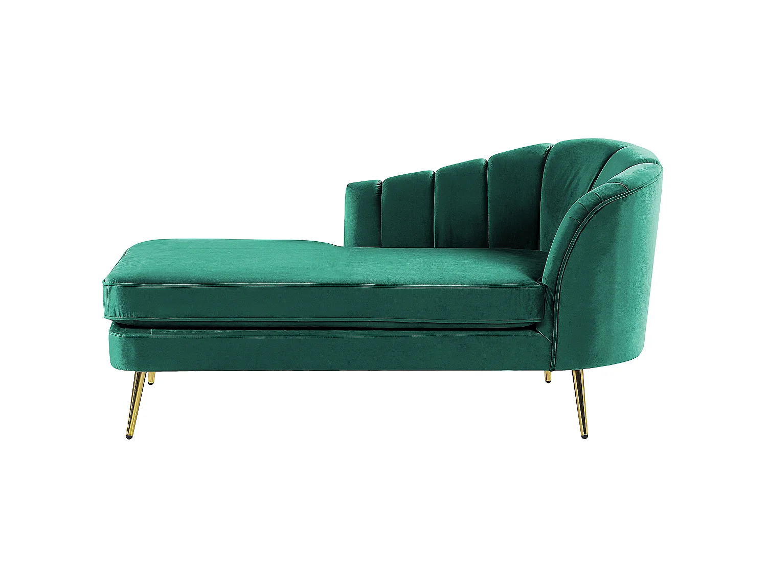 Chaise longue côté droit ALLIER Velours Vert émeraude