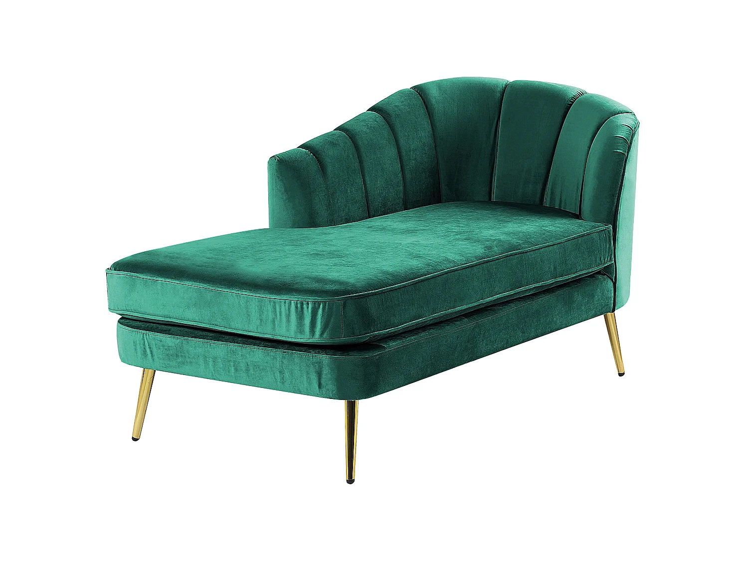 Chaise longue côté droit ALLIER Velours Vert émeraude