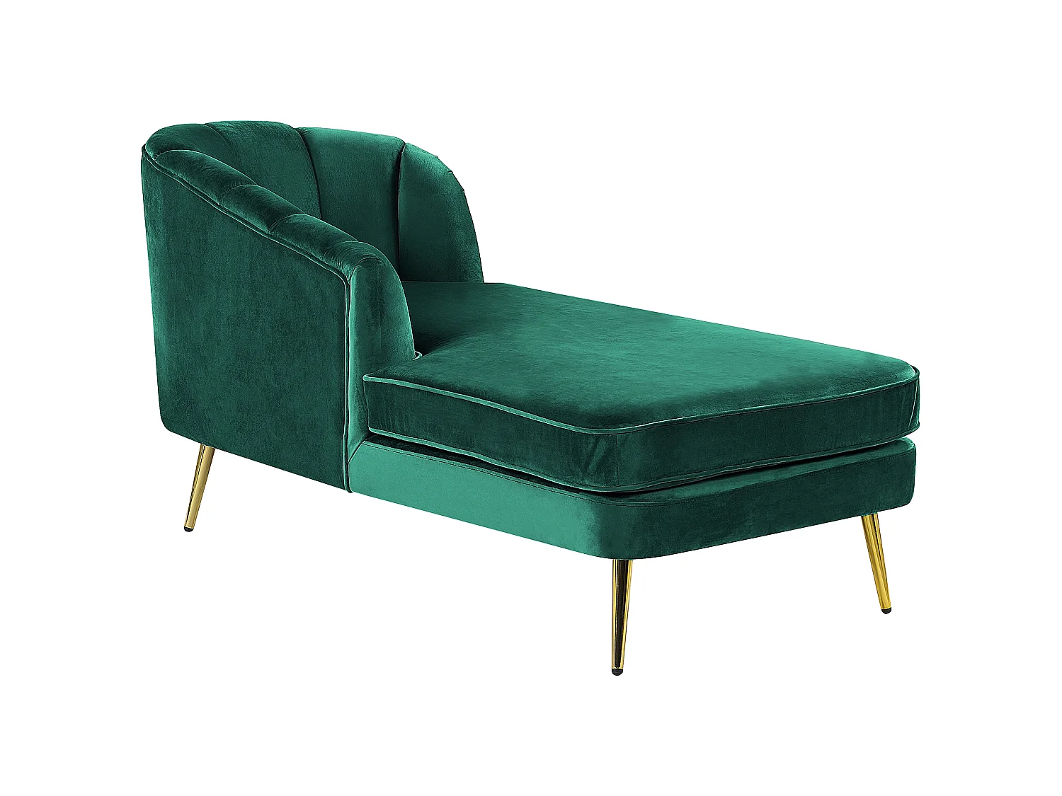 Chaise longue côté droit ALLIER Velours Vert émeraude