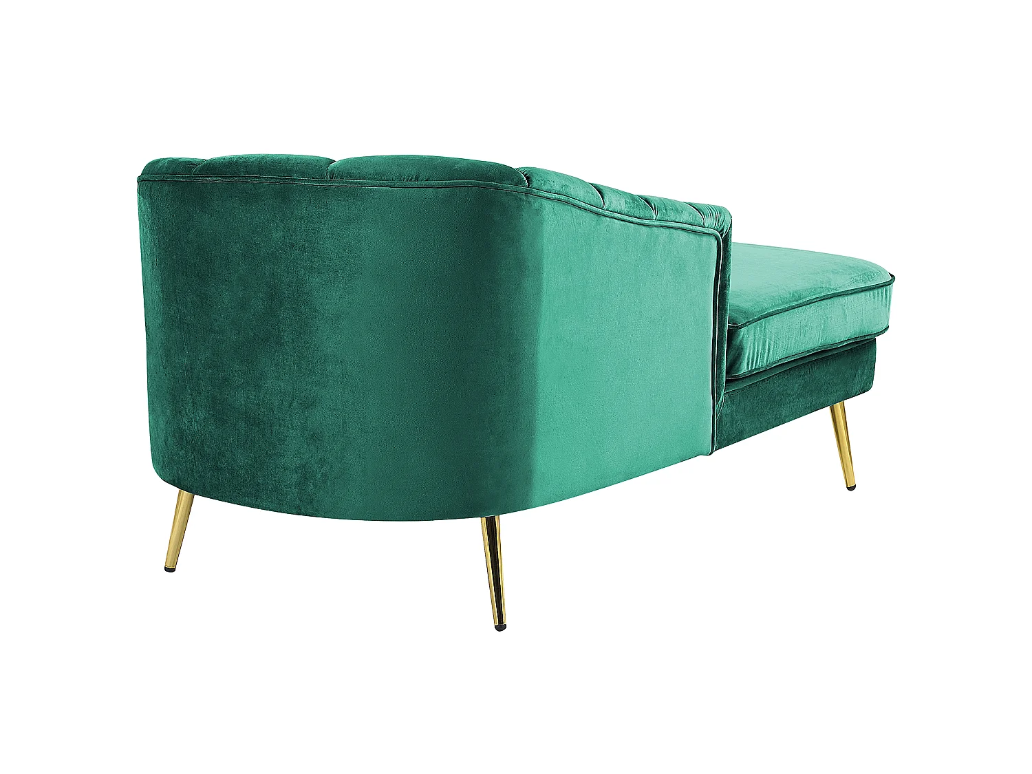 Chaise longue côté droit ALLIER Velours Vert émeraude