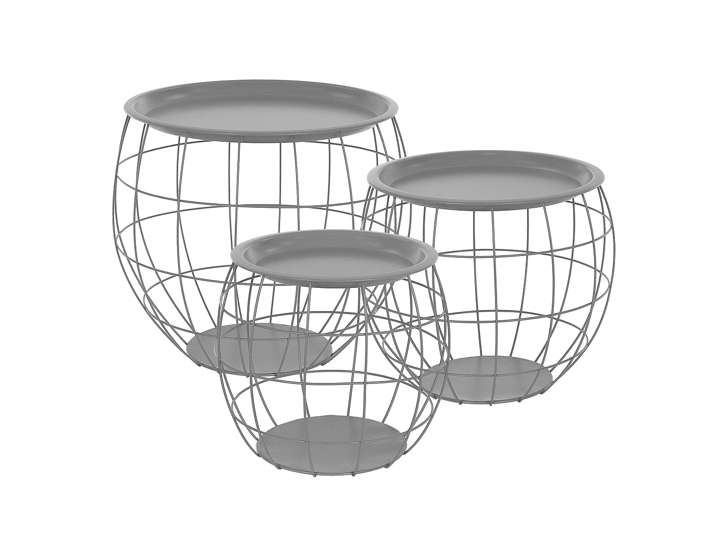 Tavolino Set di 3 Tavolino in vimini Tavolino da salotto Tavolino in vimini Look