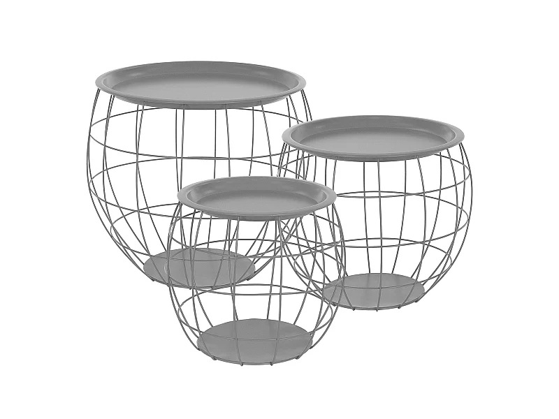 Tavolino Set di 3 Tavolino in vimini Tavolino da salotto Tavolino in vimini Look