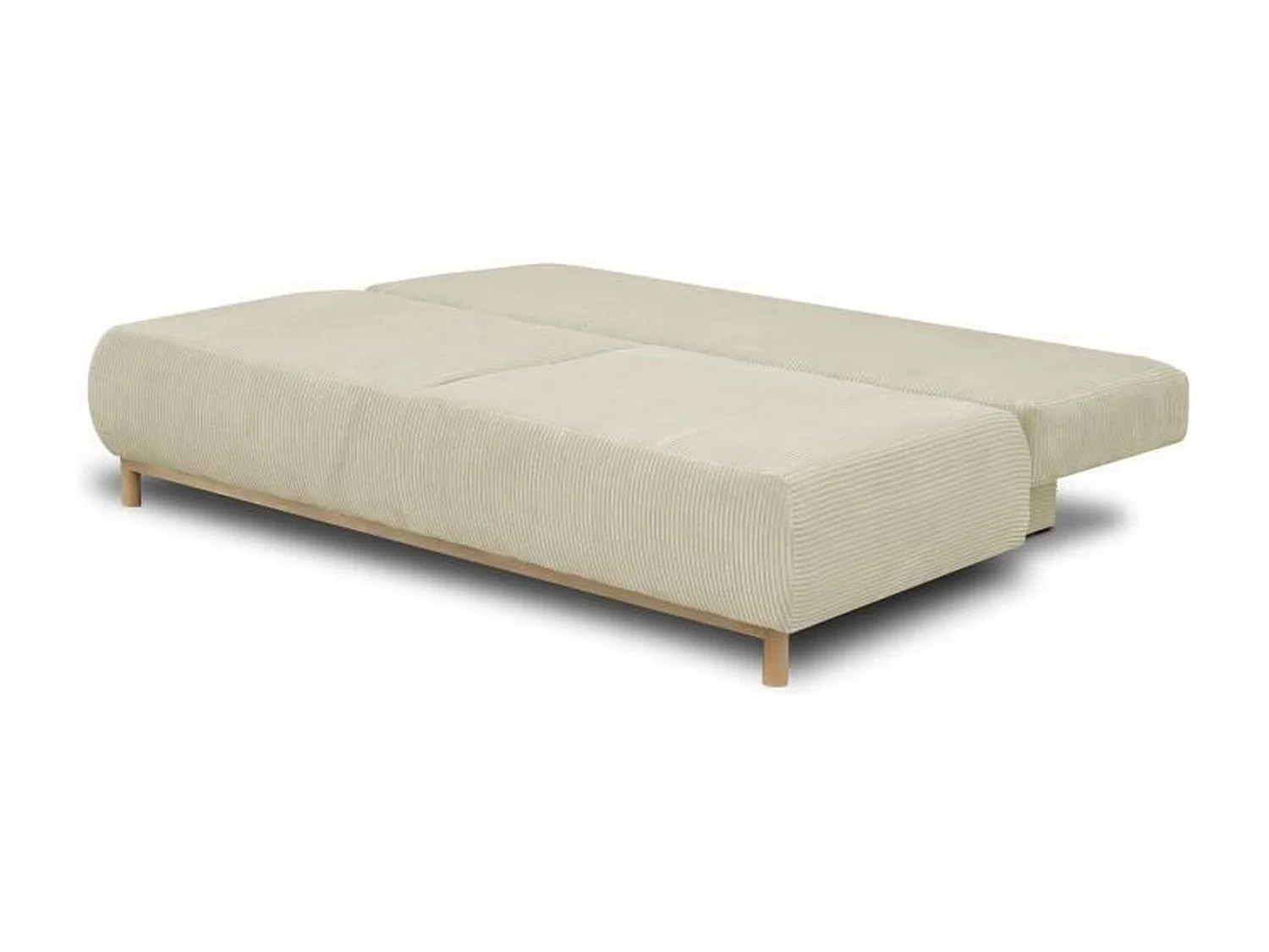 Sofá Cama Convertible 3 Plazas MIKA de Pana Beige con Almacenamiento