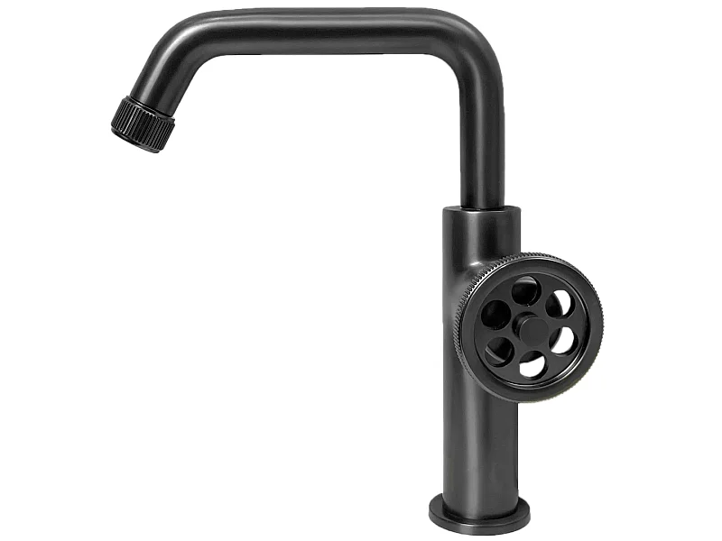 Indus niedriger Waschbeckenmischer grau gun metal Essebagno