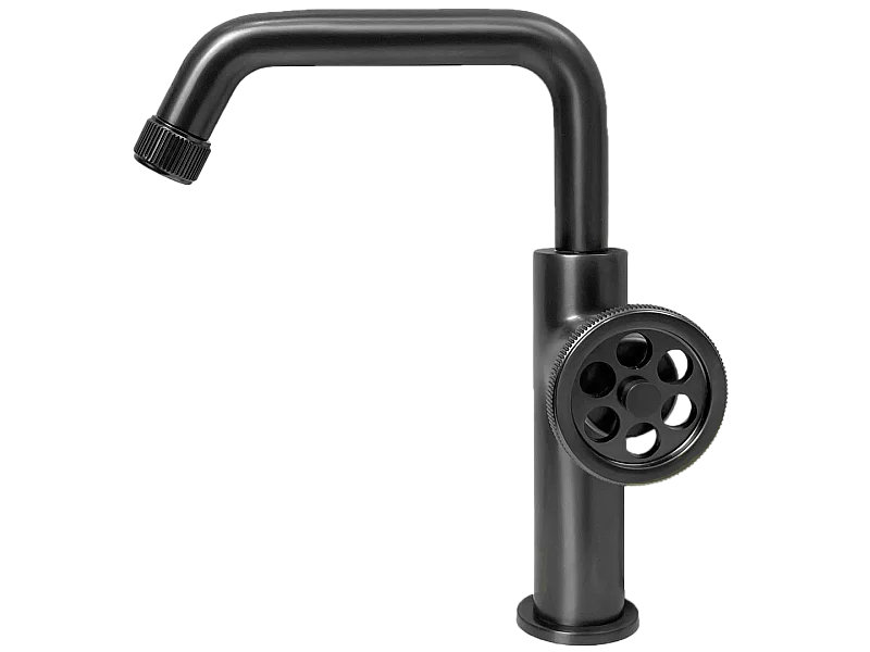 Indus niedriger Waschbeckenmischer grau gun metal Essebagno