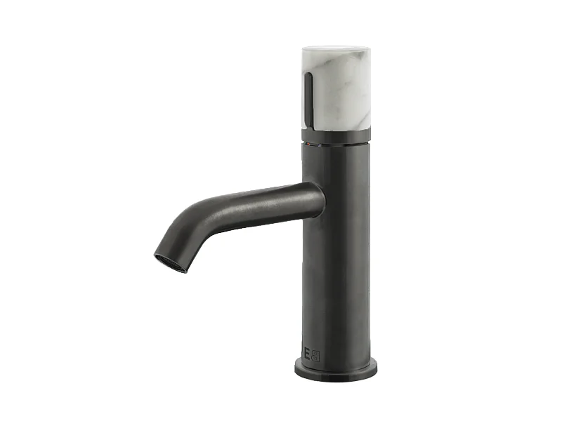 Manopola Mischer Waschbecken niedrige Waffe Metall Marmor Essebagno